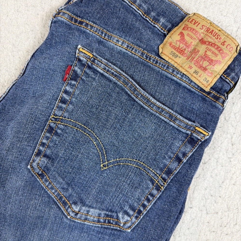 Levi's 559 Relaxed Straight Men's Blue Jeans Size 36x34 Comfort Denim Classic